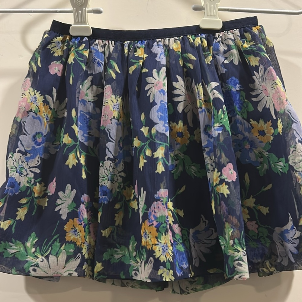 Polo Ralph Lauren Girl Ruffle Floral Flower Skirt lined elastic waistband Size 5